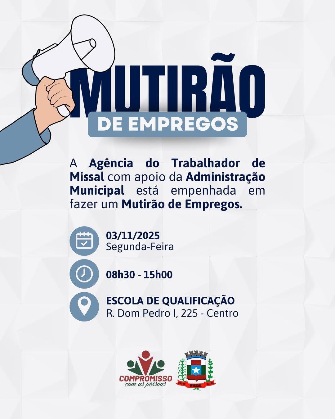 Mutirão de Empregos em Missal acontece em 3 de novembro 2 Mutirão de Empregos em Missal