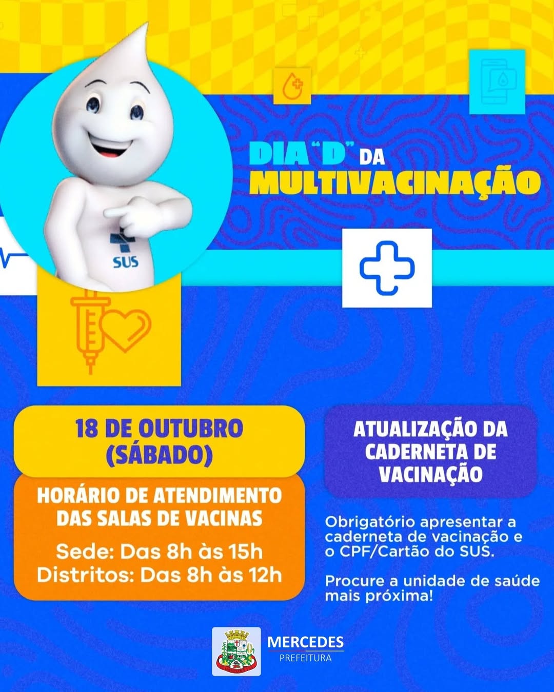 Dia D da Multivacinação acontece neste sábado em Mercedes