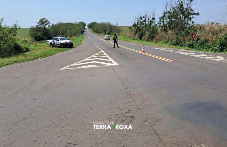 Trevo da BR-272 em Guaíra é interditado para veículos pesados