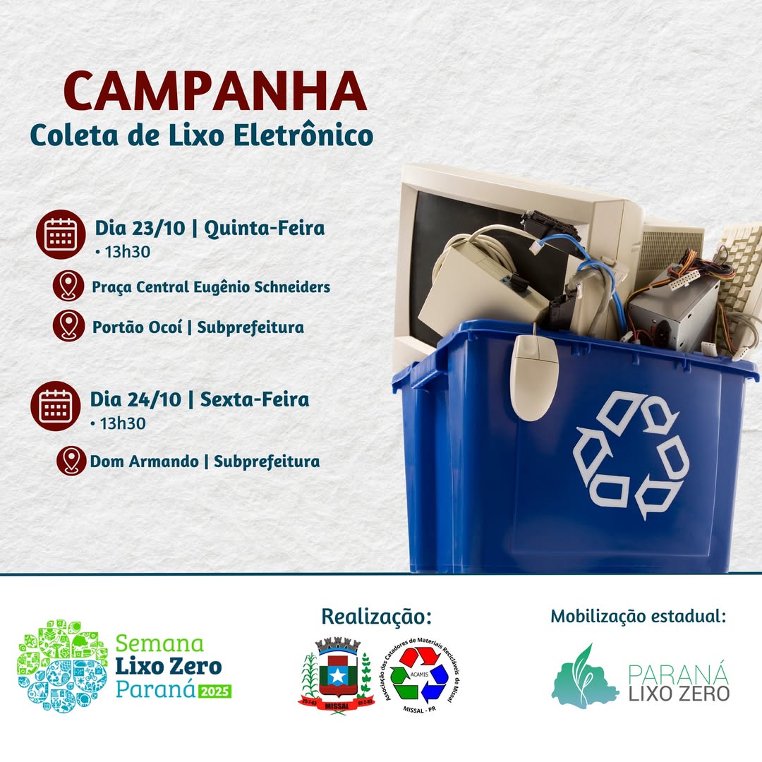 Missal promove recolha de lixo eletrônico na Semana Lixo Zero