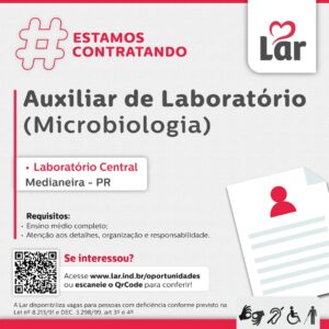 Vaga para Medianeira (PR)

Oportunidade para Auxiliar de Laboratório (Microbiologia), no Laboratório Central. 

Se interessou? 

Inscrições através do