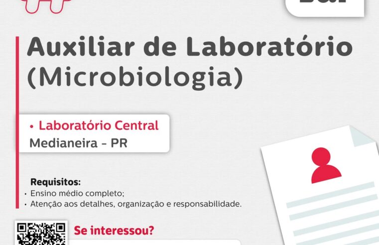 Vaga para Auxiliar de Laboratório em Medianeira na Lar Cooperativa