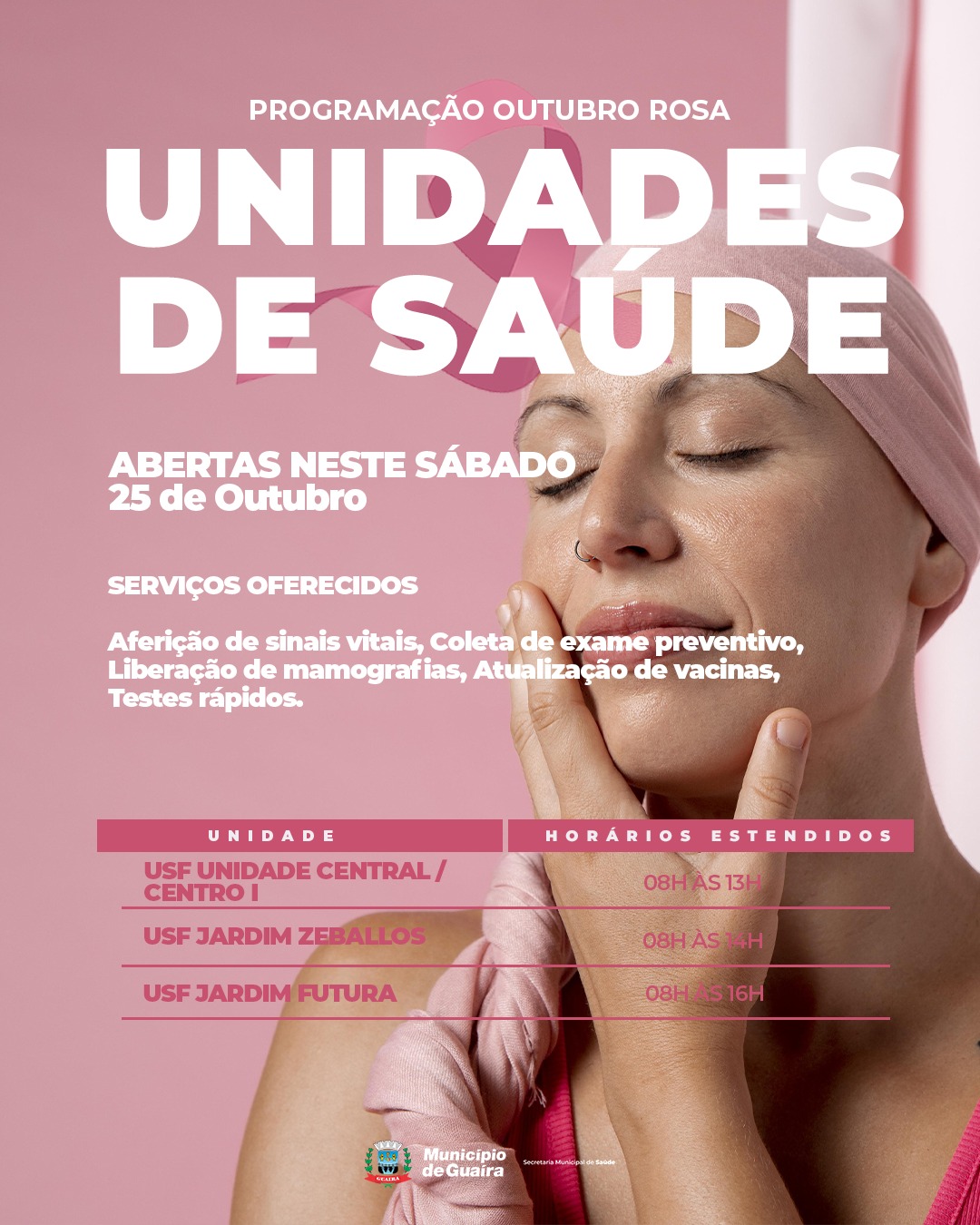 Outubro Rosa em Guaíra oferece exames e orientação para mulheres