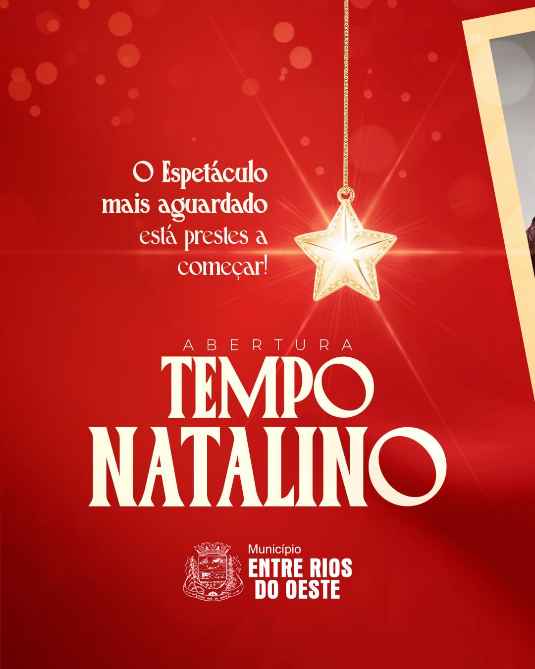 Abertura do Tempo Natalino em Entre Rios do Oeste terá show com Simão Wolf