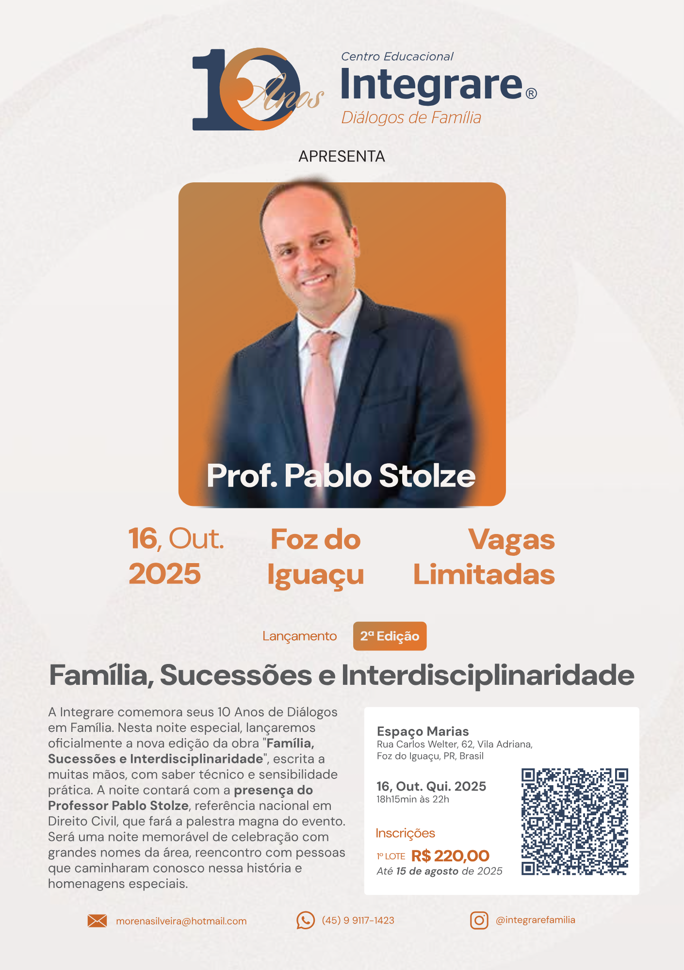 Relator do Novo Código Civil participa de evento em Foz