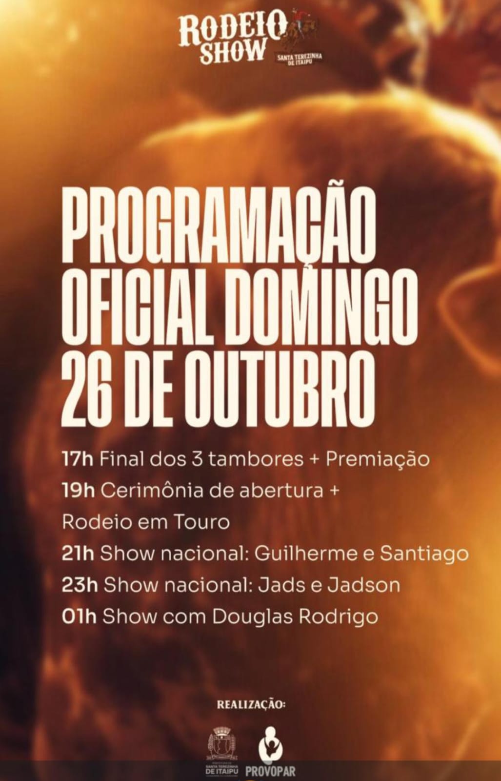 Rodeio Show Santa Terezinha: programação oficial deste domingo (26) 2 Rodeio Show Santa Terezinha de Itaipu
