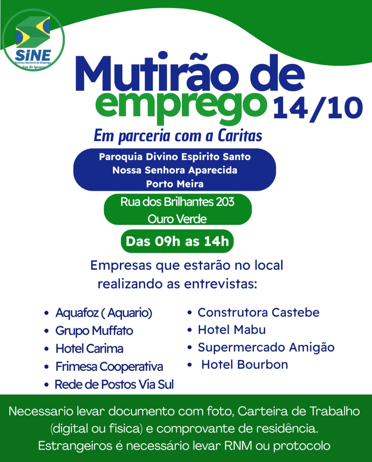 Mutirão de Empregos em Foz do Iguaçu leva vagas ao Porto Meira