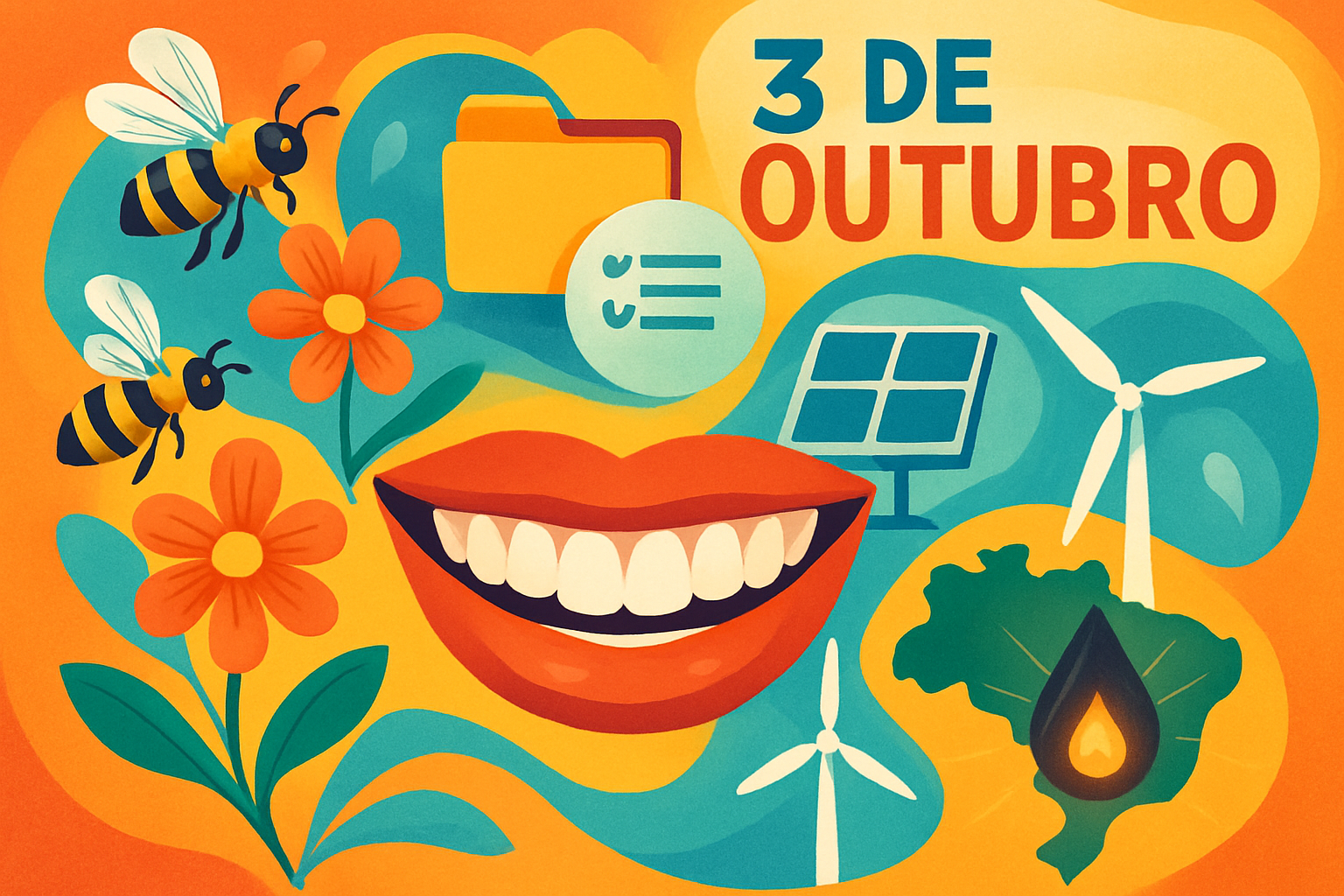 3 de Outubro: Celebrando Sorrisos, Abelhas, Organização e a Energia do Brasil