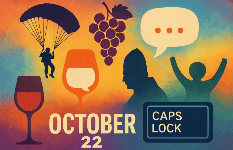 22 de Outubro: Do Salto de Paraquedas ao Vinho, da Fé à Inclusão e ao Humor Digital