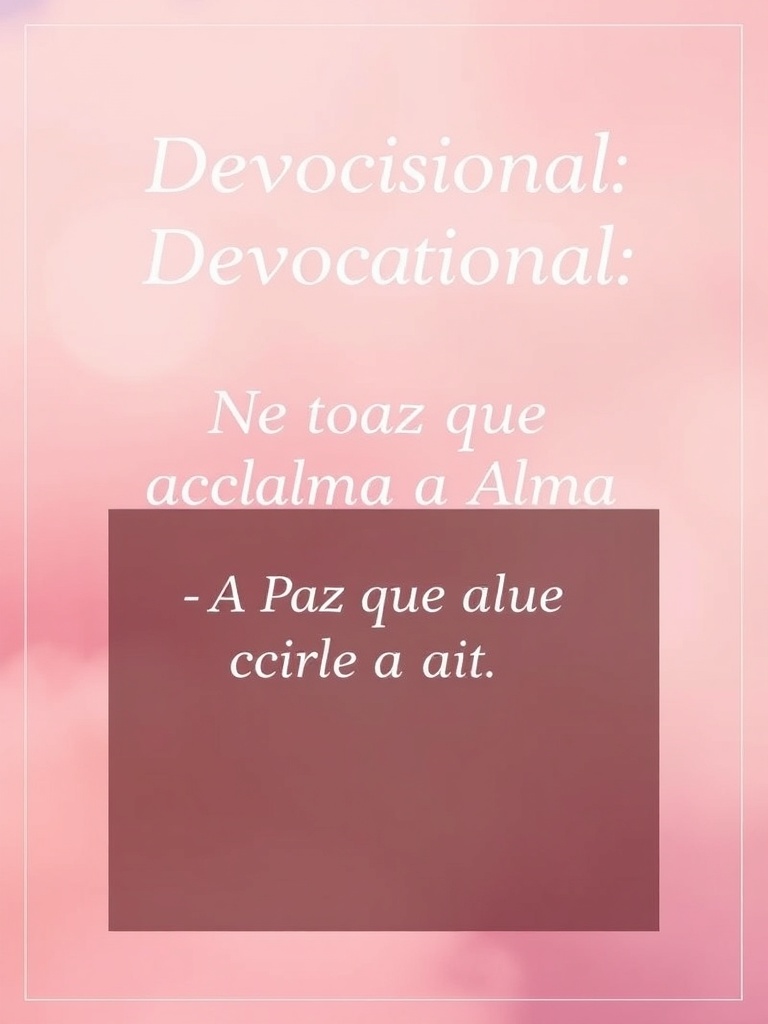 Devocional: A Paz que Acalma a Alma
