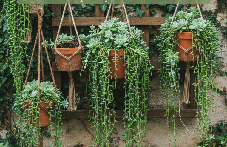 Suculentas Pendentes: Beleza Suspensa para Jardins Verticais