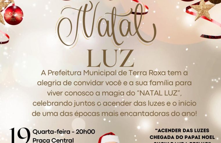 Natal Terra Roxa 2025: acender das luzes emociona a cidade