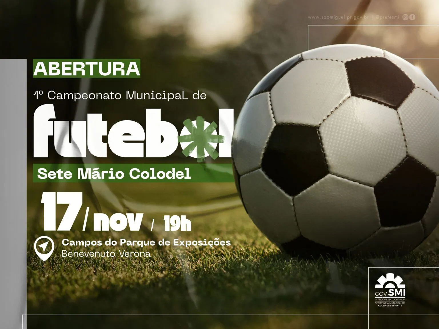 Campeonato de Futebol Sete Mário Colodel começa dia 17