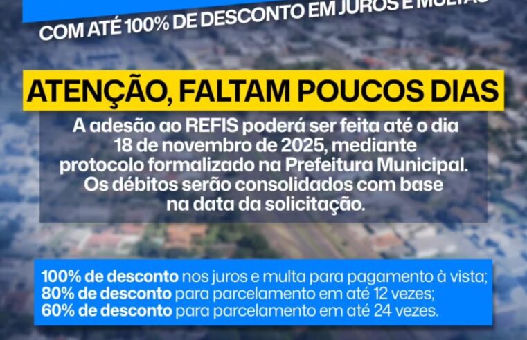 REFIS 2025 em Santa Terezinha de Itaipu oferece até 100% de desconto