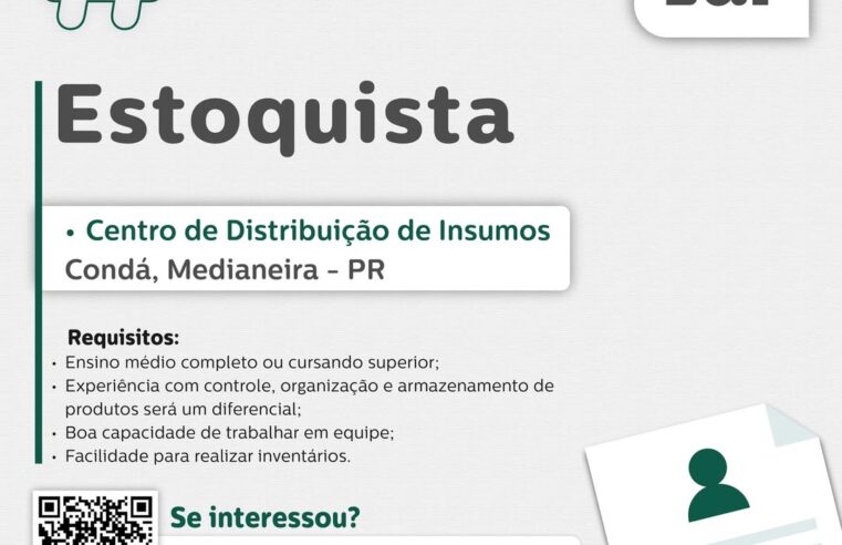 Vaga de Estoquista em Medianeira – Lar Cooperativa