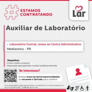 Vaga para Medianeira (PR)

Oportunidade para Auxiliar de Laboratório, no Laboratório Central, anexo ao Centro Administrativo. 

Se interessou? 

Inscr