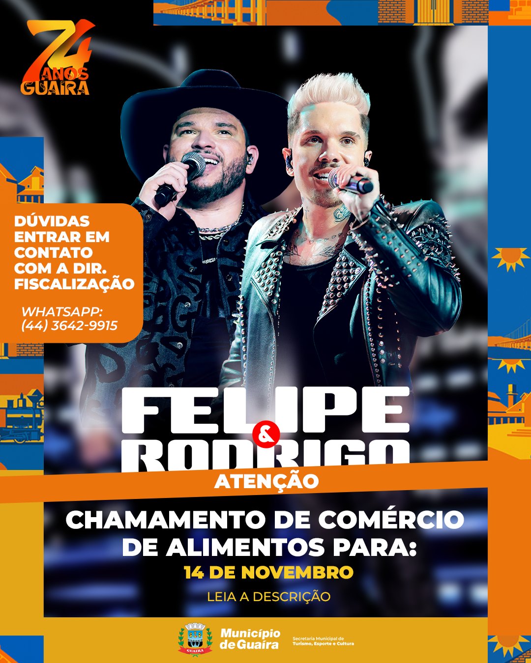 Guaíra abre inscrições para comerciantes no 74º Aniversário