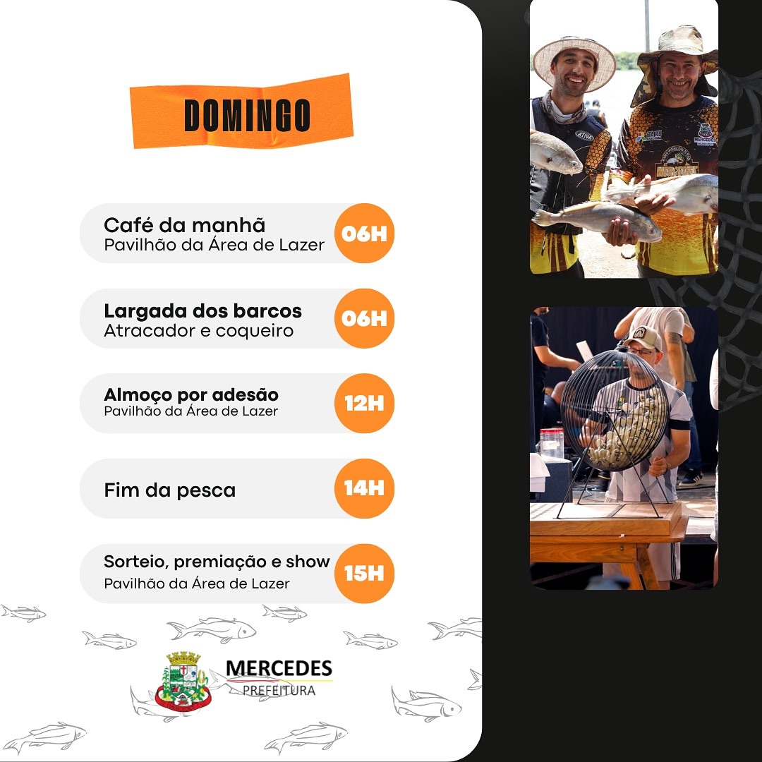 Torneio de Pesca em Mercedes promete fim de semana de grandes emoções 5 Programação Torneio de Pesca Mercedes 2025 - parte 3