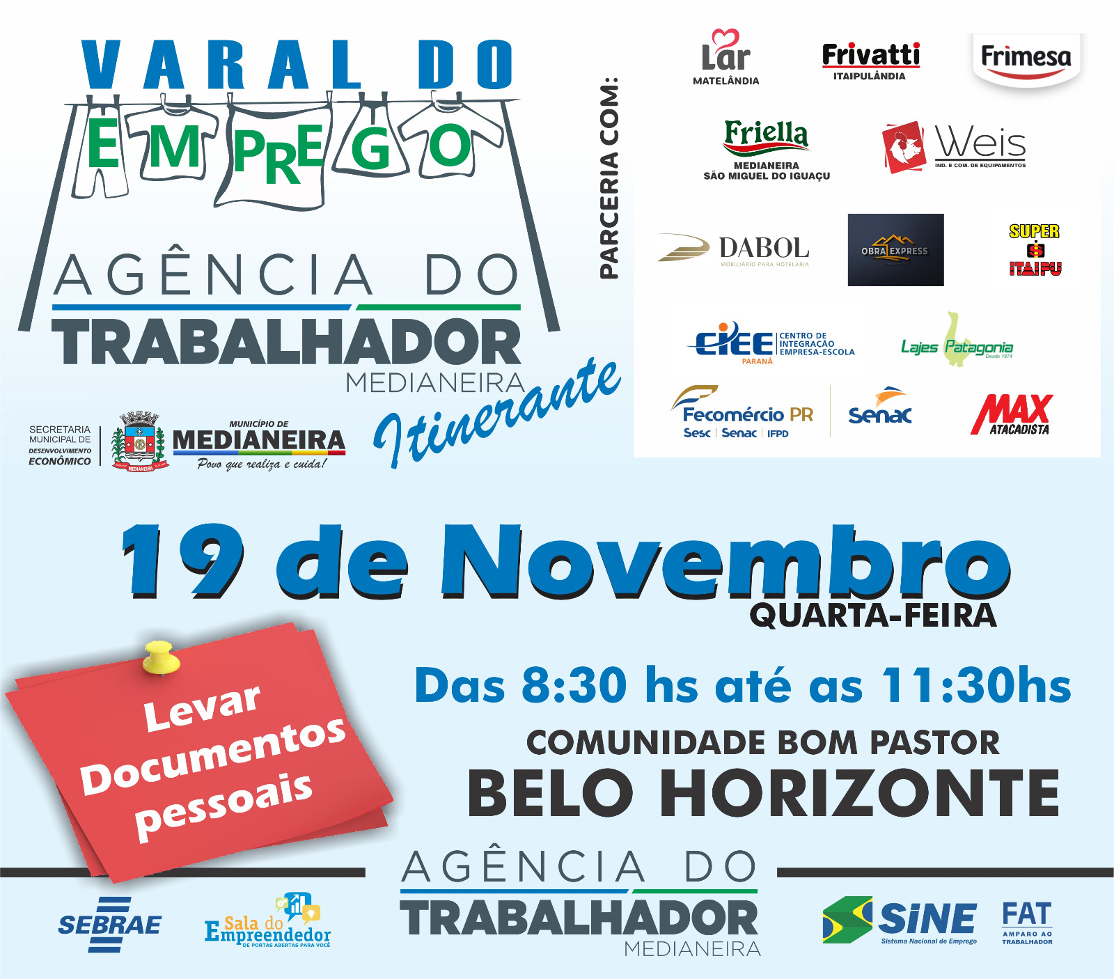 3 motivos para participar do Varal do Emprego em Medianeira