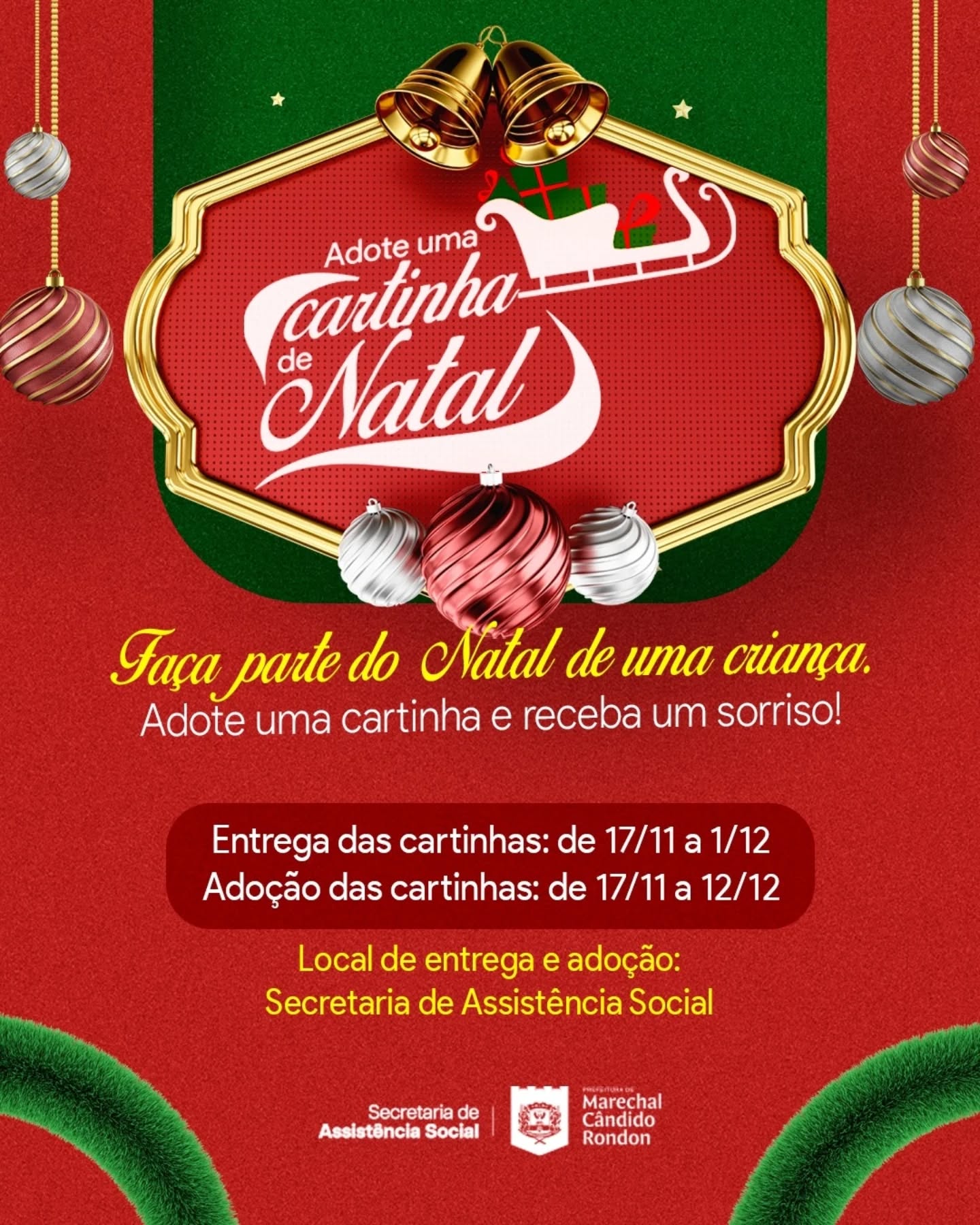 adoção de cartinhas de natal em marechal candido rondon