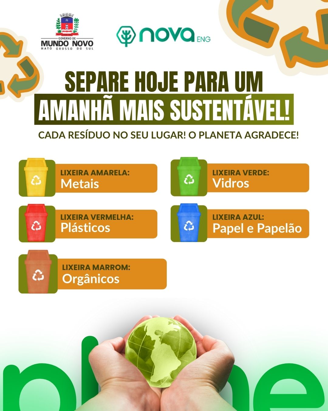 Cores das lixeiras recicláveis: entenda cada função