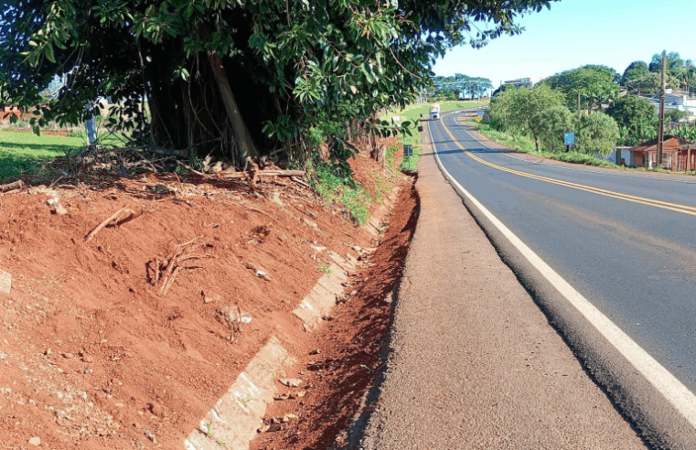 EPR Iguaçu realiza obras de drenagem na BR-163 em Lindoeste nesta terça (11)