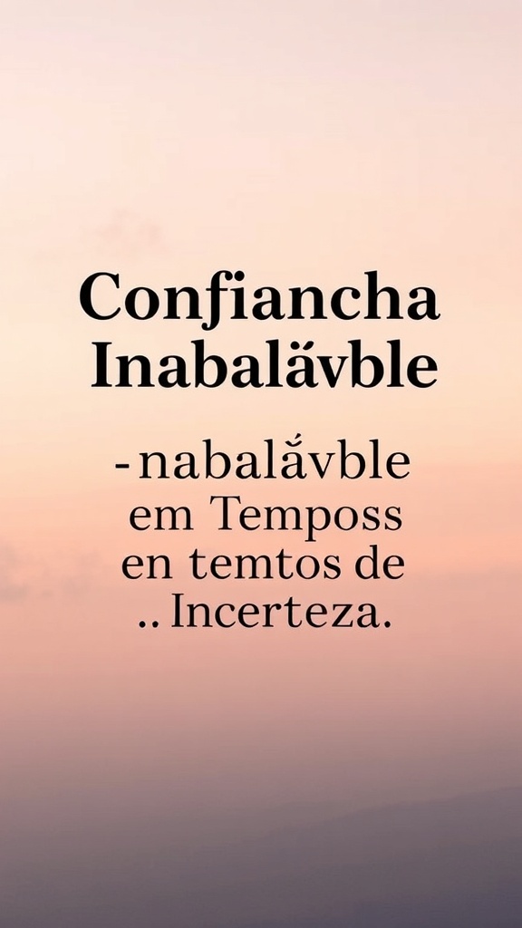 Devocional: Confiança Inabalável em Tempos de Incerteza