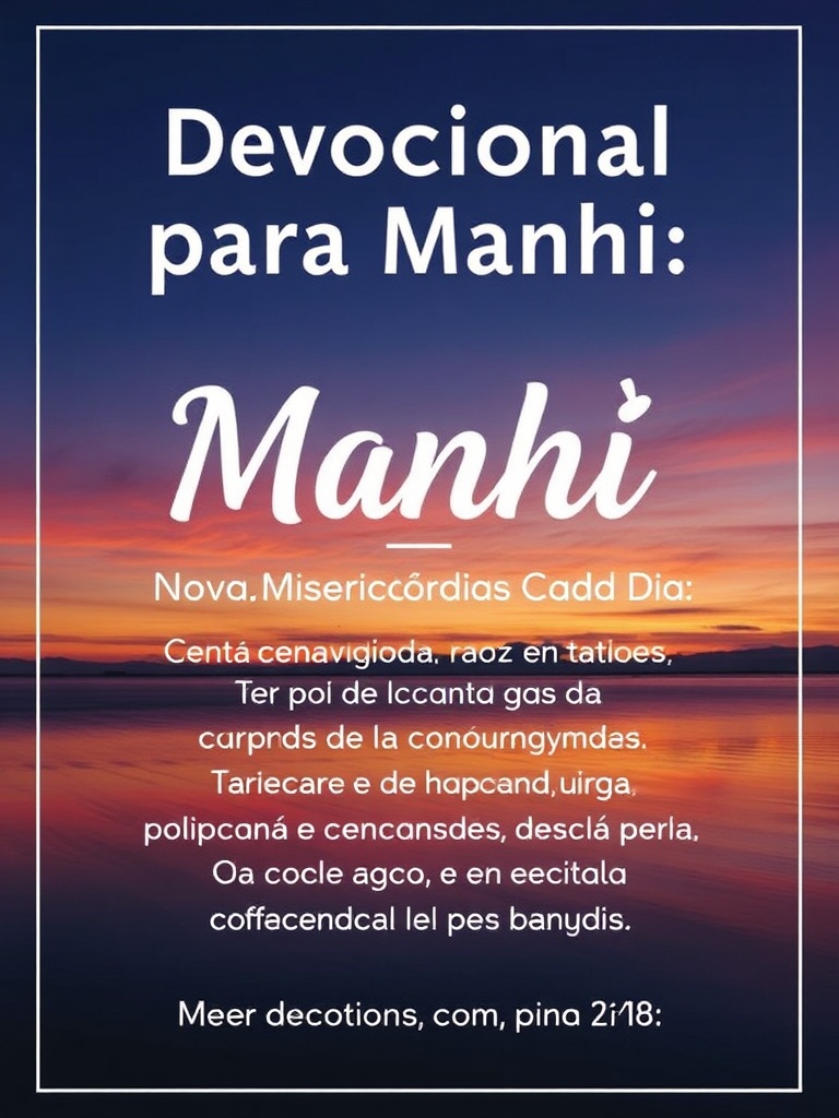 Devocional para Manhã: Novas Misericórdias Cada Dia