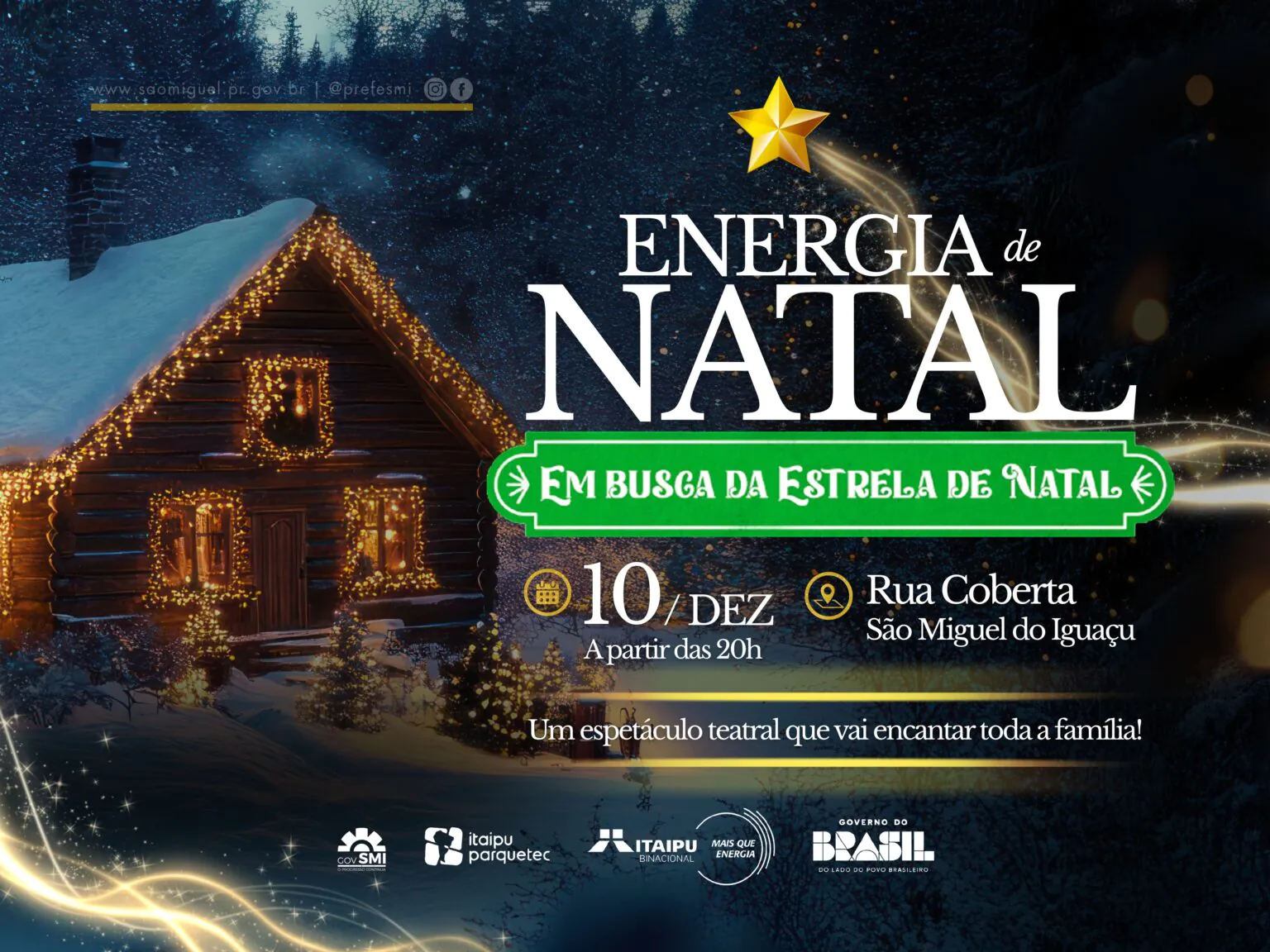 Energia de Natal 2025: espetáculo chega a São Miguel do Iguaçu
