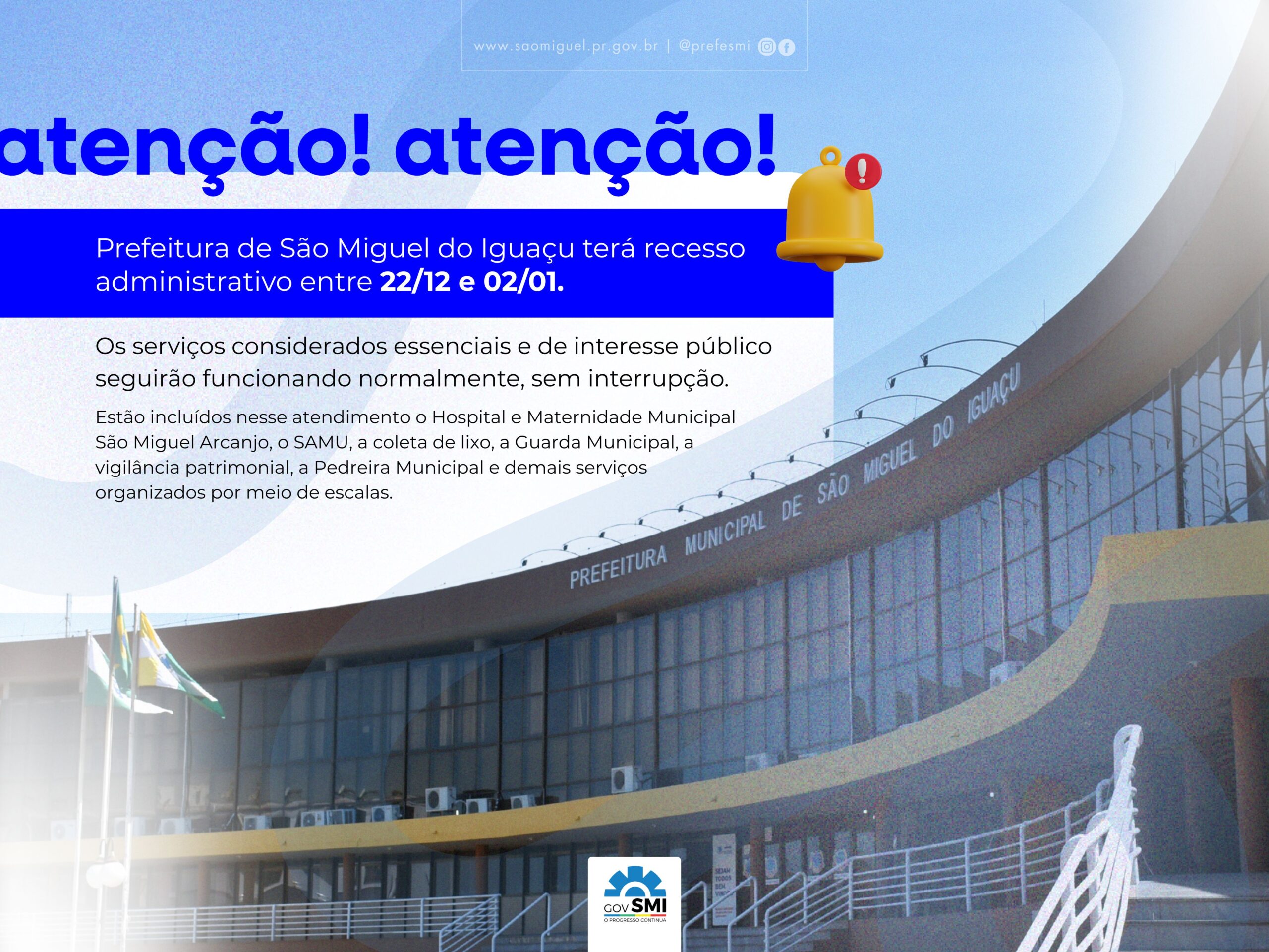 Recesso administrativo em São Miguel do Iguaçu 2025