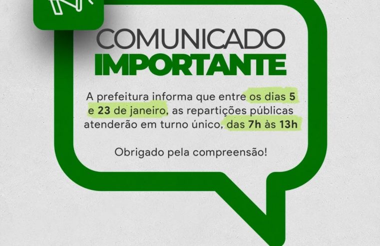 Prefeitura de Marechal Rondon define horário especial em janeiro