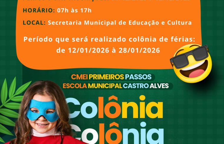 Colônia de Férias Terra Roxa 2026 – Inscrições abertas