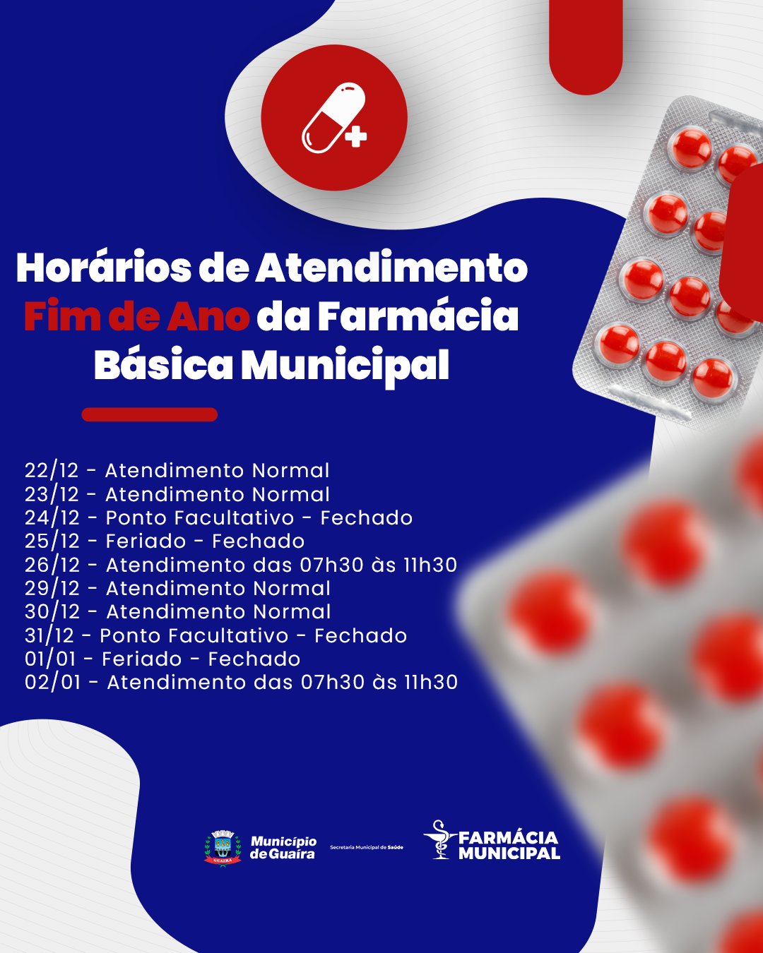 Horário Farmácia Básica Guaíra: confira serviços no fim de ano