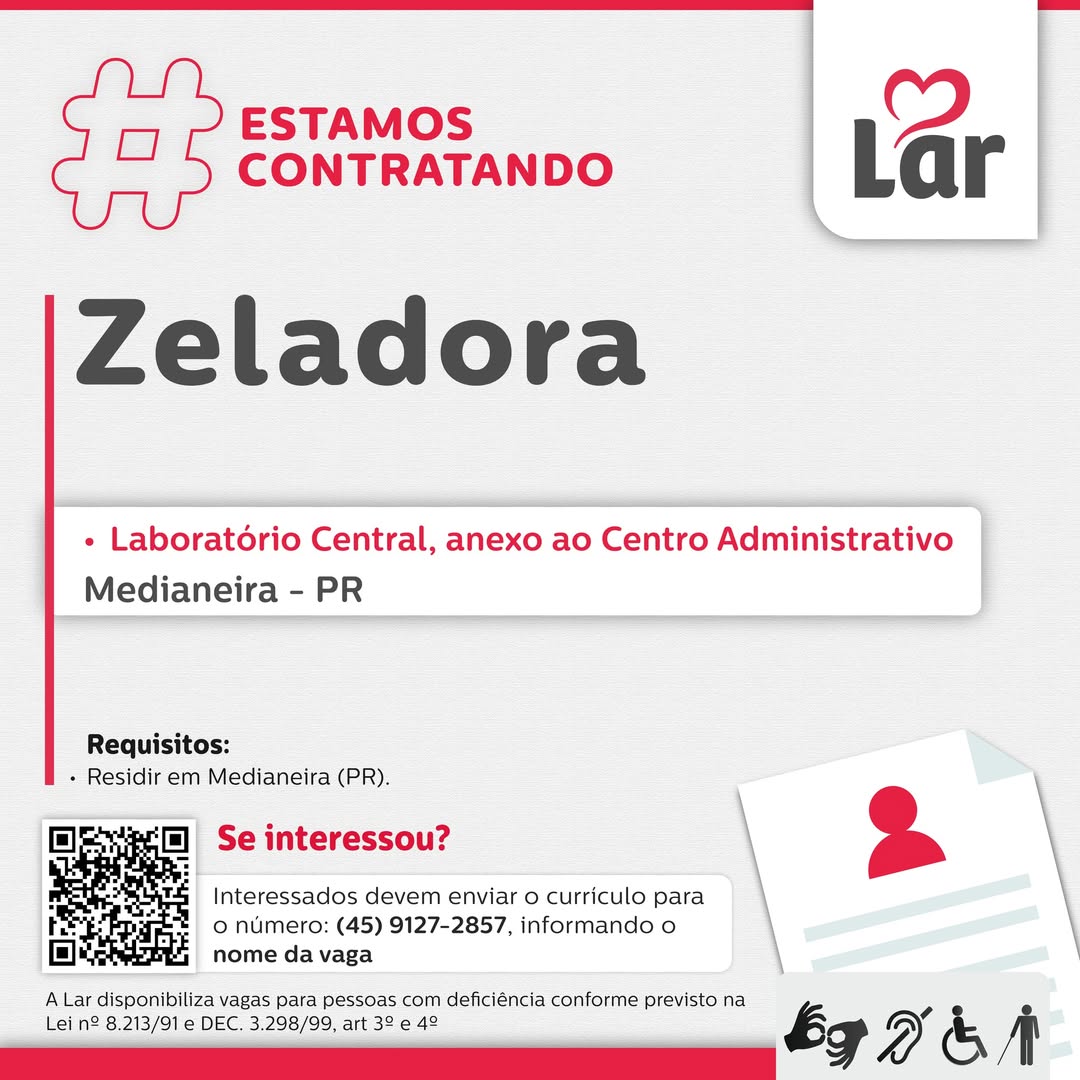 Vaga de zeladora: oportunidade aberta em Medianeira