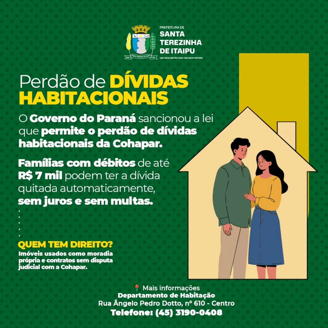 Perdão de dívidas da Cohapar beneficia famílias no Paraná 2 perdão de dívidas da Cohapar no Paraná
