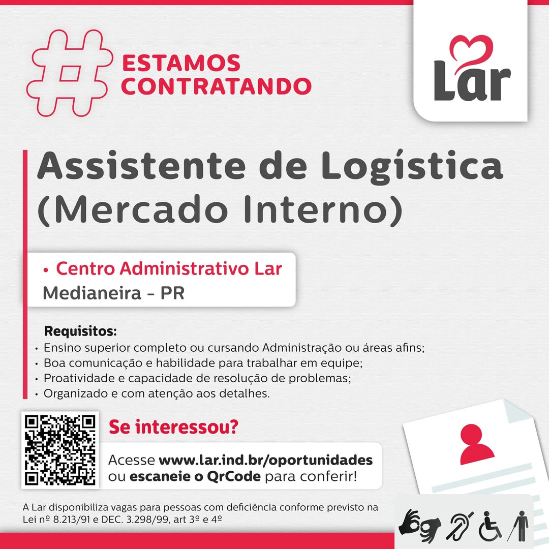 Vaga para Assistente de Logística em Medianeira é aberta pela Lar