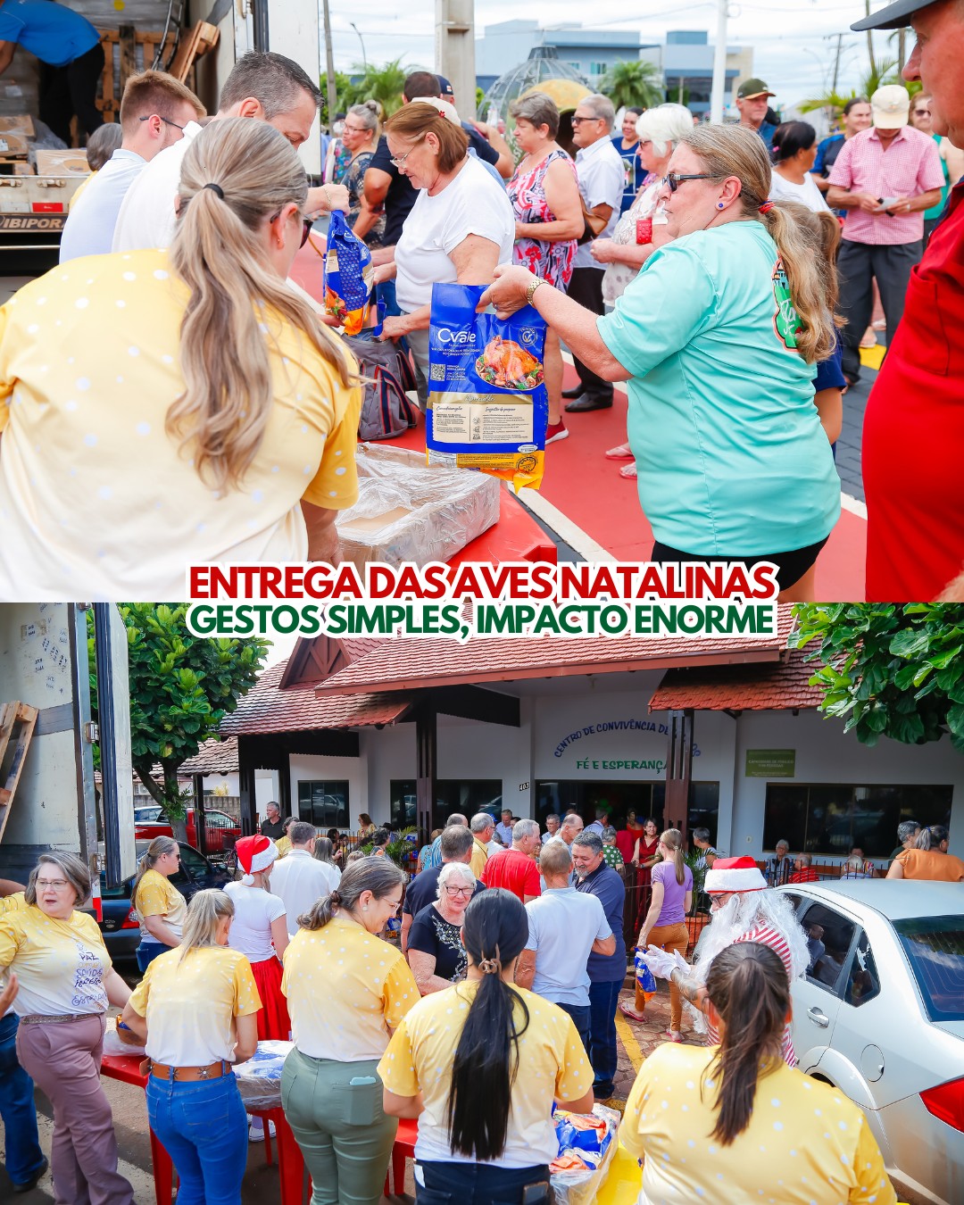 Entrega de aves natalinas em Mercedes leva alegria aos idosos