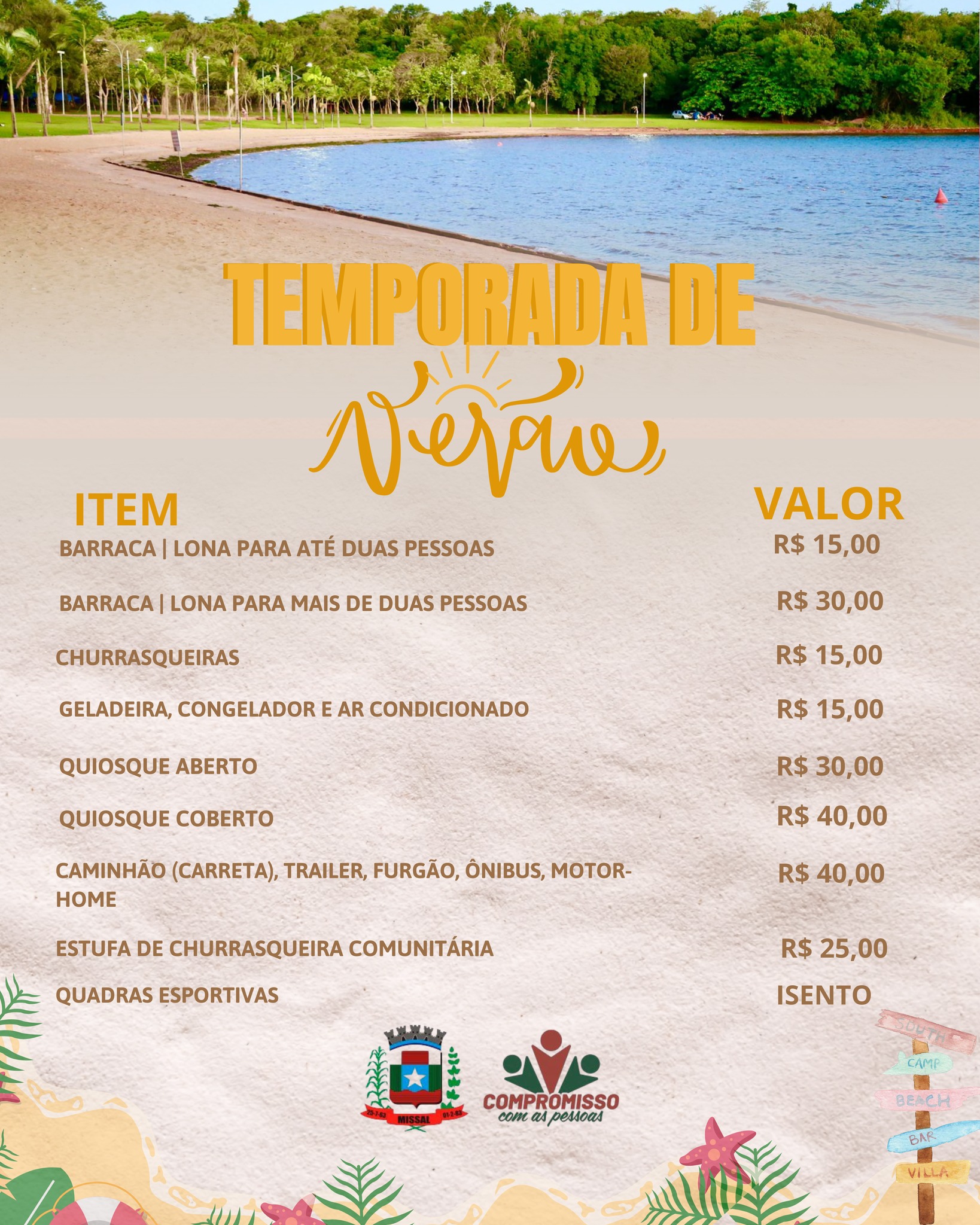 Terminal Turístico de Vila Natal em Missal durante o verão