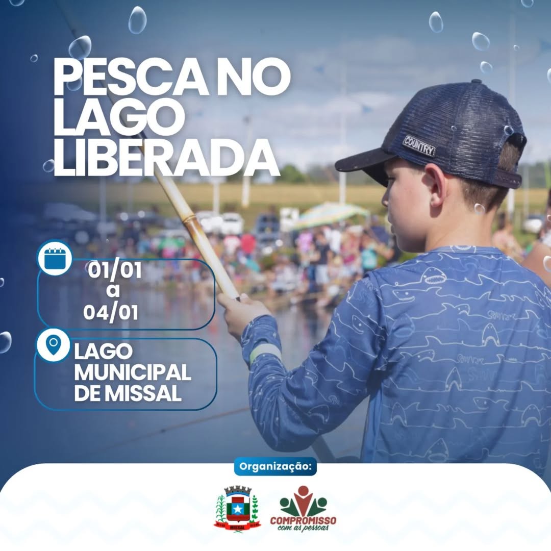 Pesca no Lago Municipal de Missal é liberada em janeiro