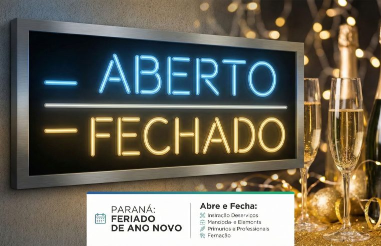 Abre e fecha Ano Novo Paraná 2026: Bancos, Shoppings e Mercados