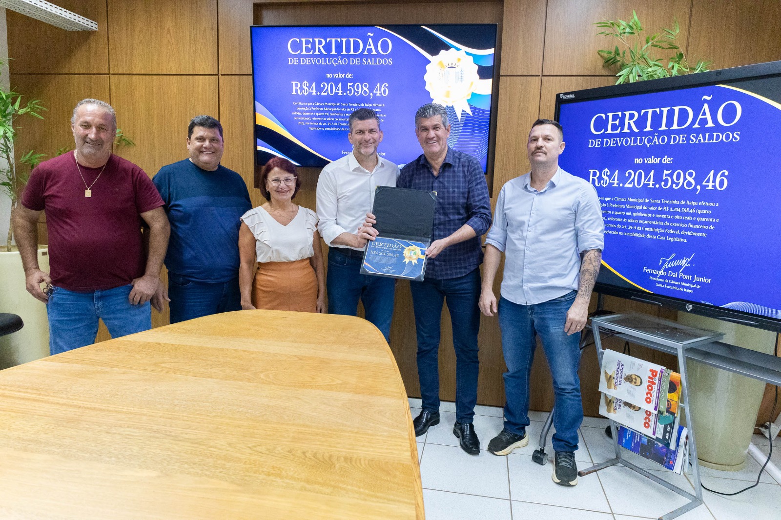 Câmara de STI devolve R$ 4,2 mi: Maior devolução de recursos da história