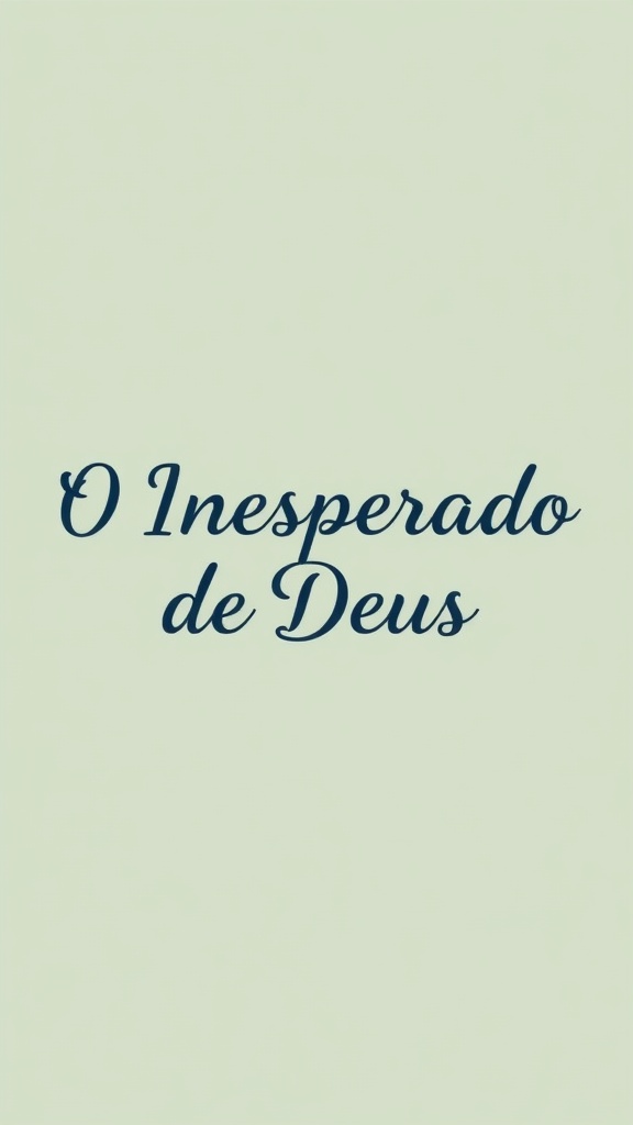 Devocional: O Inesperado de Deus
