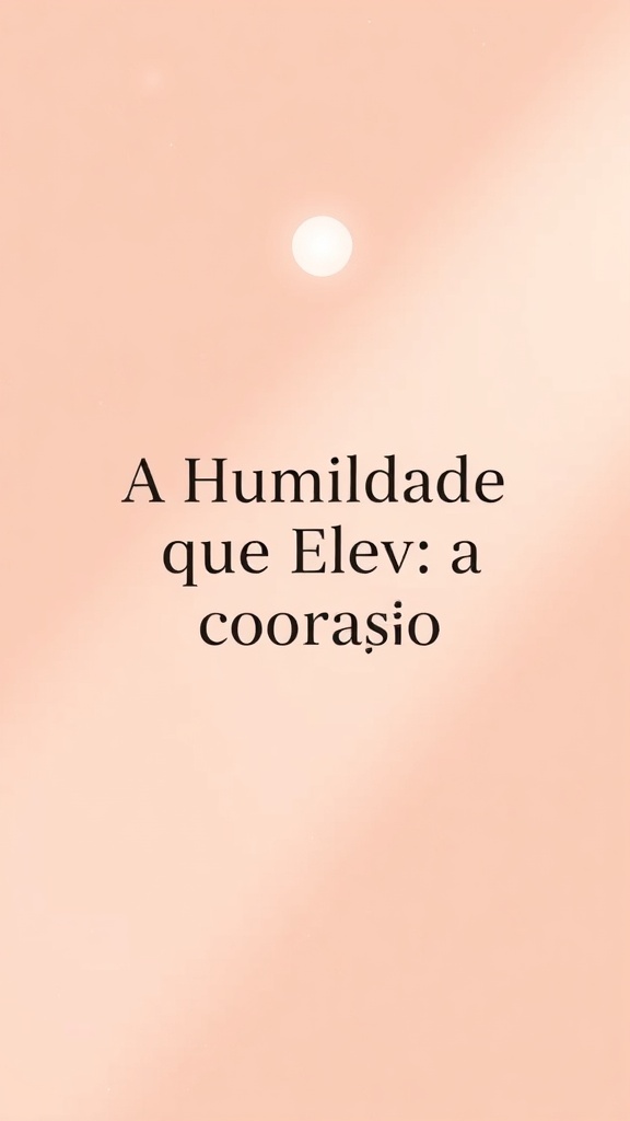 Devocional: A Humildade que Eleva o Coração