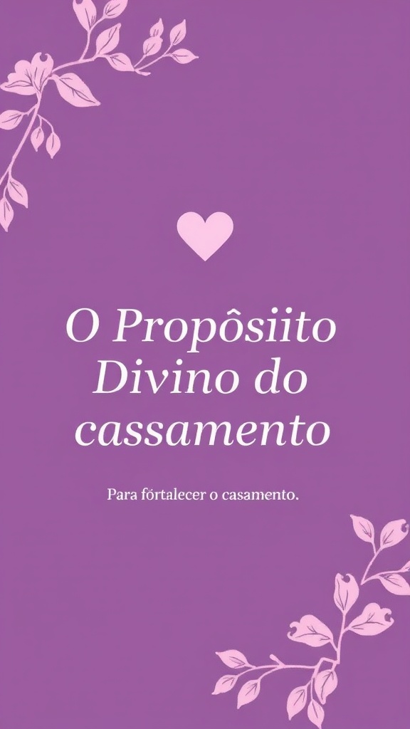 Devocional: O Propósito Divino do Casamento