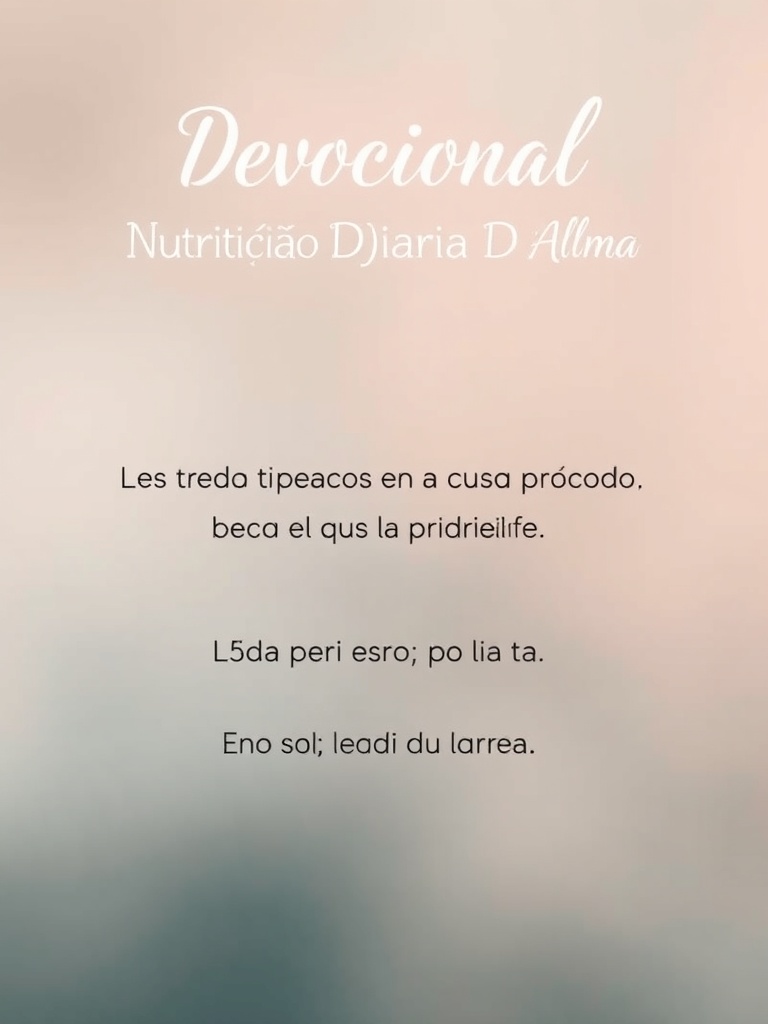Devocional: Nutrição Diária para a Alma