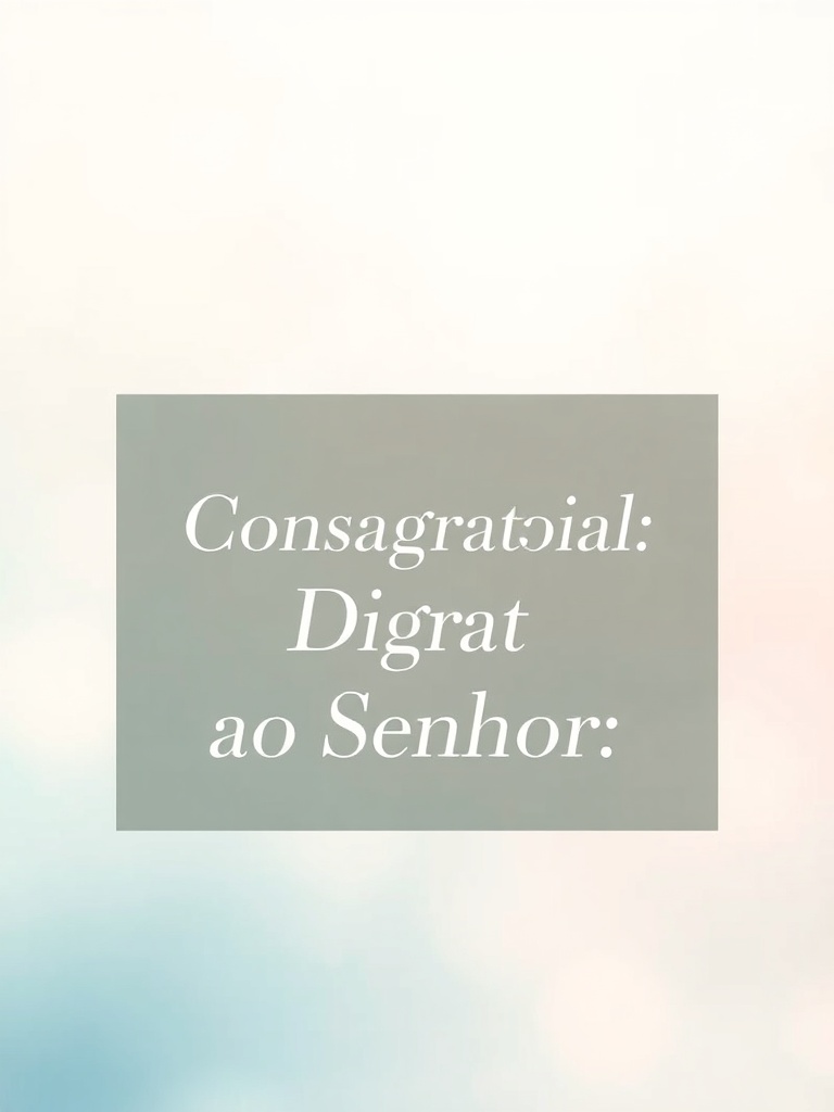 Devocional: Consagração Diária ao Senhor
