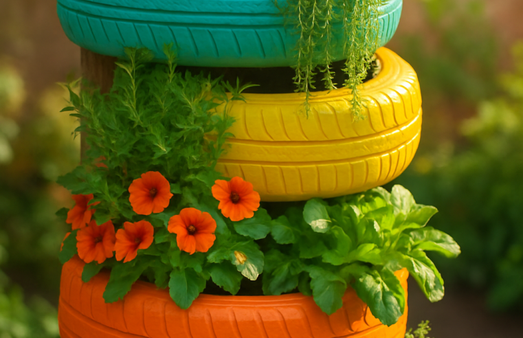 Jardim com Pneus: Sustentabilidade e Beleza no Seu Lar!