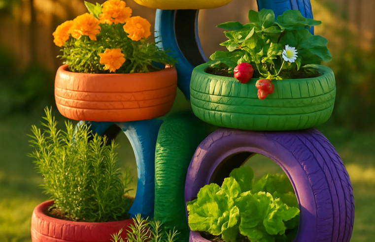 Crie Seu Lindo Jardim com Pneus Reciclados! ♻️