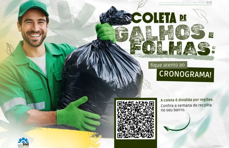 Coleta de resíduos de jardinagem 2026 em São Miguel do Iguaçu