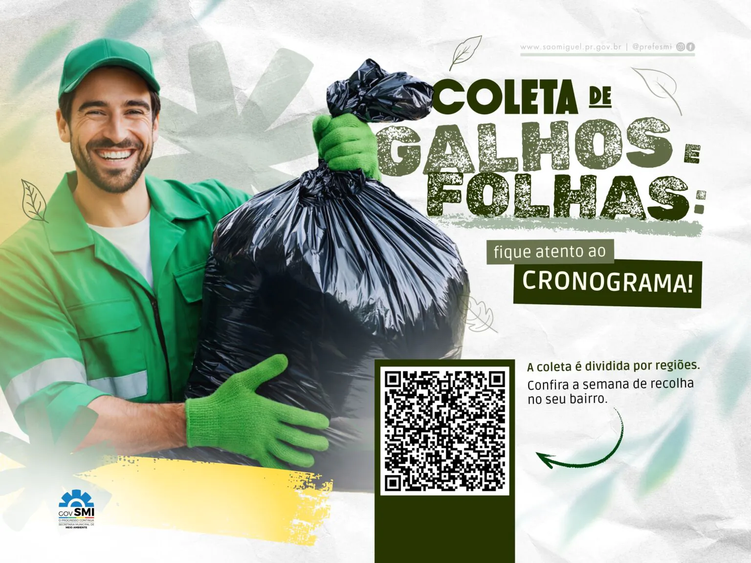 Coleta de resíduos de jardinagem 2026 em São Miguel do Iguaçu